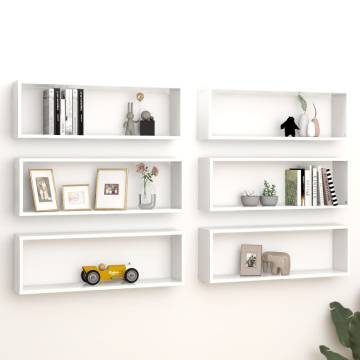 Elegant Wall Cube Shelf Set - 6pcs White | Hipomarket