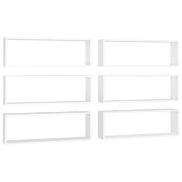 Elegant Wall Cube Shelf Set - 6pcs White | Hipomarket