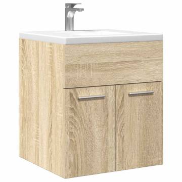 Sonoma Oak Bathroom Sink Cabinet - Space-Saving Design