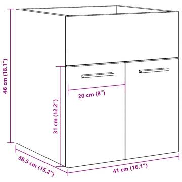 Sonoma Oak Bathroom Sink Cabinet - Space-Saving Design