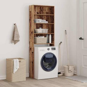 Washing Machine Cabinet Old Wood 64x24x190 cm | Hipo Market