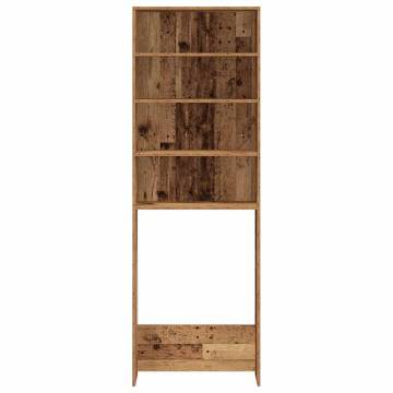 Washing Machine Cabinet Old Wood 64x24x190 cm | Hipo Market