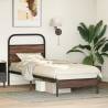 Brown Oak Bed Frame 75x190 cm - Sturdy & Elegant Design