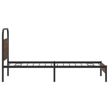 Elegant Brown Oak Bed Frame 90x190 cm - Sturdy & Stylish