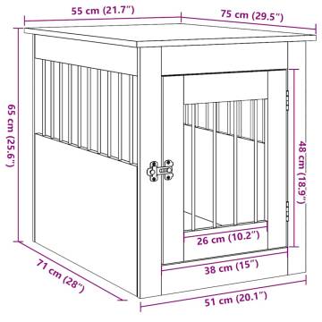 Stylish Dog Crate Furniture - Old Wood 55x75x65 cm | Hipomarket