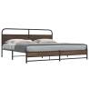  Metal Bed Frame without Mattress Brown Oak 200x200 cm Colour brown oak Size 200 x 200 cm Model with headboard & dual low footboard 