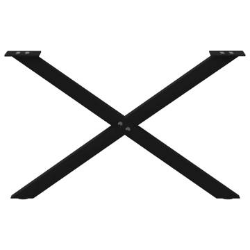 X-Shaped Coffee Table Legs - Black Steel (2 pcs) | HipoMarket