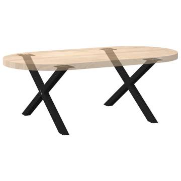 X-Shaped Coffee Table Legs - Black Steel (2 pcs) | HipoMarket