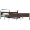  Metal Bed Frame without Mattress Brown Oak 183x213 cm Colour brown oak Size 183 x 213 cm Model with headboard & high footboard 