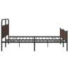 Brown Oak Metal Bed Frame 183x213 cm - Sturdy & Elegant Design