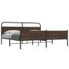  Metal Bed Frame without Mattress Brown Oak 200x200 cm Colour brown oak Size 200 x 200 cm Model with headboard & high footboard 