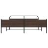 Sturdy Brown Oak Metal Bed Frame 200x200 cm | Hipo Market