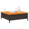 Garden Table Black 70x70 cm - Rattan & Acacia Wood