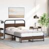 Brown Oak Bed Frame 140x190 cm - Elegant & Durable Design