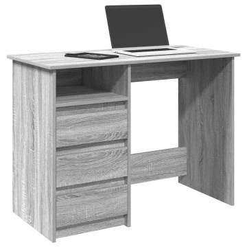 Desk Grey Sonoma - 102x50x75 cm Engineered Wood | HipoMarket