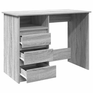 Desk Grey Sonoma - 102x50x75 cm Engineered Wood | HipoMarket