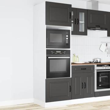 Oven Cabinets 2 pcs Lucca - Black Engineered Wood Storage