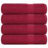  Shower Towels 4 pcs Bordeaux 70x140 cm 360 gsm 100% Cotton Colour bordeaux Size 70 x 140 cm Quantity in Package 4 