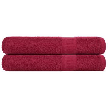 Towels 2 pcs Bordeaux 100x200 cm - Soft 100% Cotton