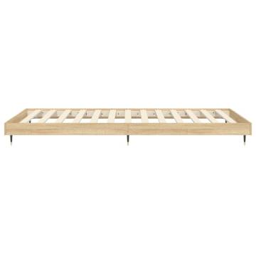 Sonoma Oak Bed Frame 90x200 cm - Engineered Wood | HipoMarket