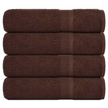 Hand Towels 4 Pcs Brown 50x100 cm 100% Cotton - Hipomarket