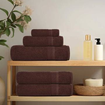 Brown Bath Towels Set - 100% Cotton | 4 pcs 100x150 cm