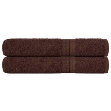 Sauna Towels 2 pcs Brown 80x200 cm | 100% Cotton & Absorbent