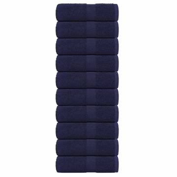 Navy Blue Soap Towels - 10 pcs 100% Cotton, 360 gsm