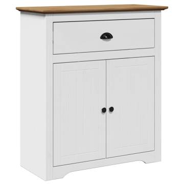 BODO Hallway Cabinet - White and Brown, 80x35x90 cm