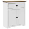 BODO Hallway Cabinet - White and Brown, 80x35x90 cm