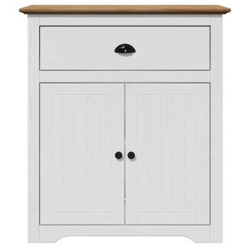 BODO Hallway Cabinet - White and Brown, 80x35x90 cm