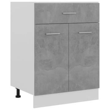 Concrete Grey Drawer Bottom Cabinet - 60x46x81.5 cm