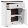 BODO Hallway Cabinet - White and Brown, 80x35x90 cm