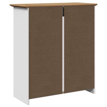 BODO Hallway Cabinet - White and Brown, 80x35x90 cm