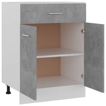 Concrete Grey Drawer Bottom Cabinet - 60x46x81.5 cm