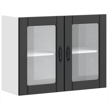 Lucca Black Kitchen Wall Cabinet with Glass Door - Hipomarket