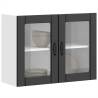 Lucca Black Kitchen Wall Cabinet with Glass Door - Hipomarket