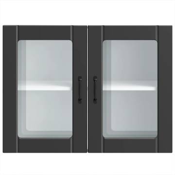 Lucca Black Kitchen Wall Cabinet with Glass Door - Hipomarket