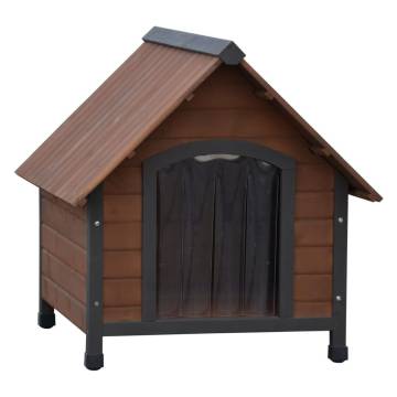 @Pet Dog House with Flaps - Rustique Brown 76x76x72cm