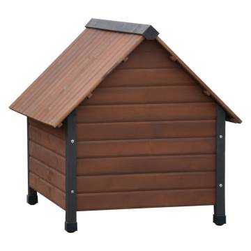 @Pet Dog House with Flaps - Rustique Brown 76x76x72cm