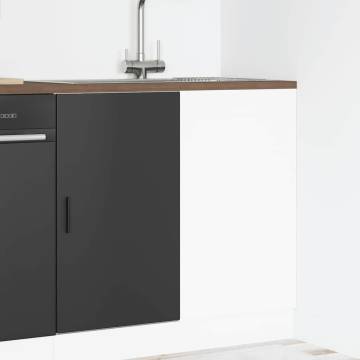 Sink Base Cabinet - Durable Black Engineered Wood Storage