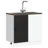 Sink Base Cabinet - Durable Black Engineered Wood Storage