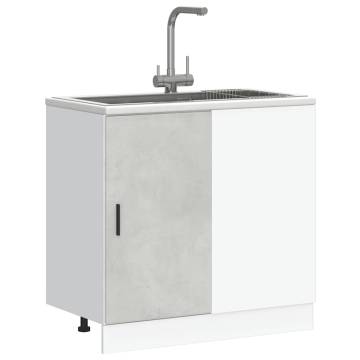 Sink Base Cabinet in Concrete Grey - Durable Storage Solution