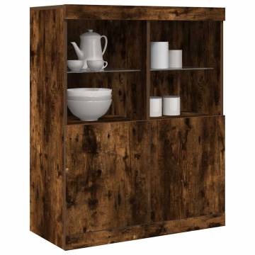 Stylish Smoked Oak Sideboard - 81x37x100 cm Engineered Wood