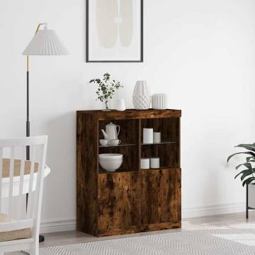 Stylish Smoked Oak Sideboard - 81x37x100 cm Engineered Wood