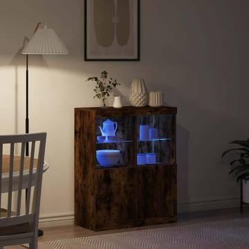 Stylish Smoked Oak Sideboard - 81x37x100 cm Engineered Wood