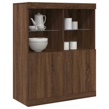 Elegant Brown Oak Sideboard - Durable Engineered Wood Storage