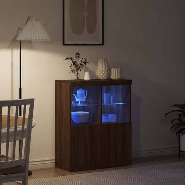 Elegant Brown Oak Sideboard - Durable Engineered Wood Storage