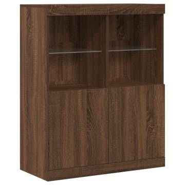 Elegant Brown Oak Sideboard - Durable Engineered Wood Storage