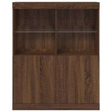 Elegant Brown Oak Sideboard - Durable Engineered Wood Storage